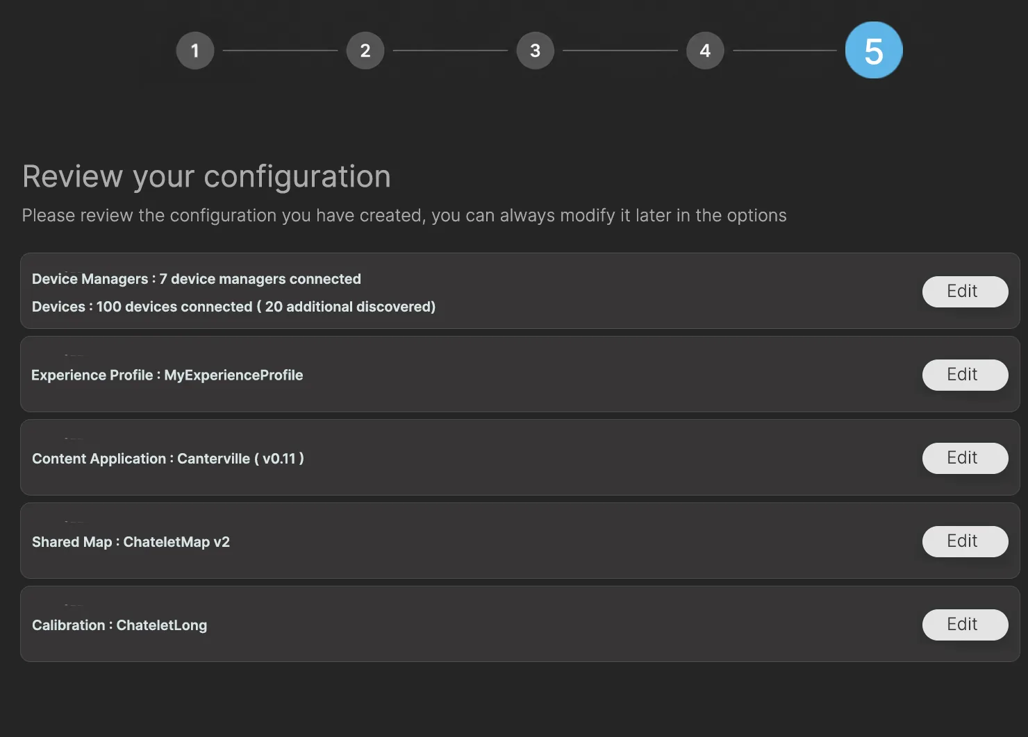 Review configuration